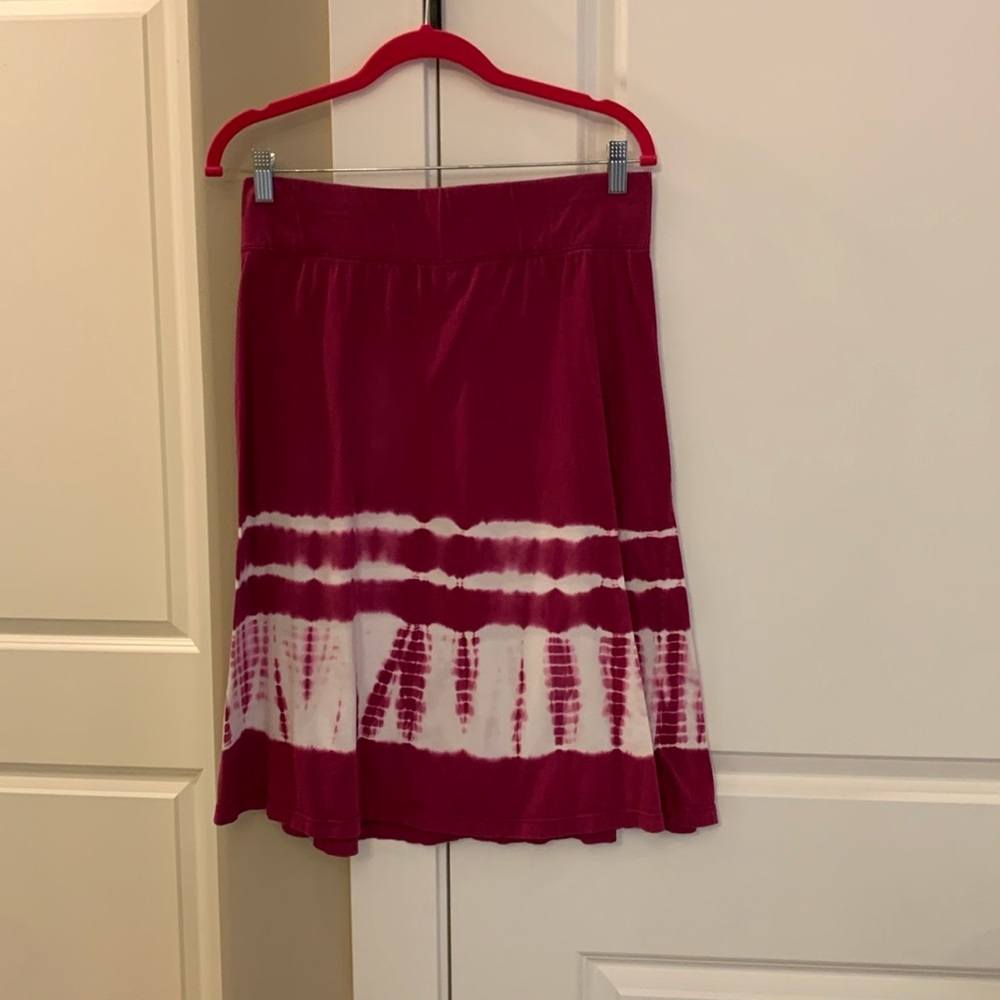 Great Northwest Clothing Company Pink and White A-Line Tie-Dye Skirt